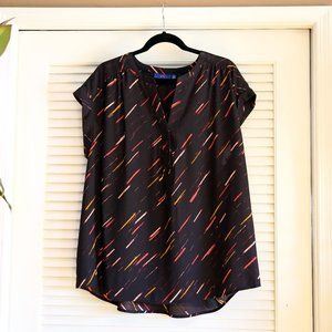 APT 9 Black and Red Sheer Blouse 1x